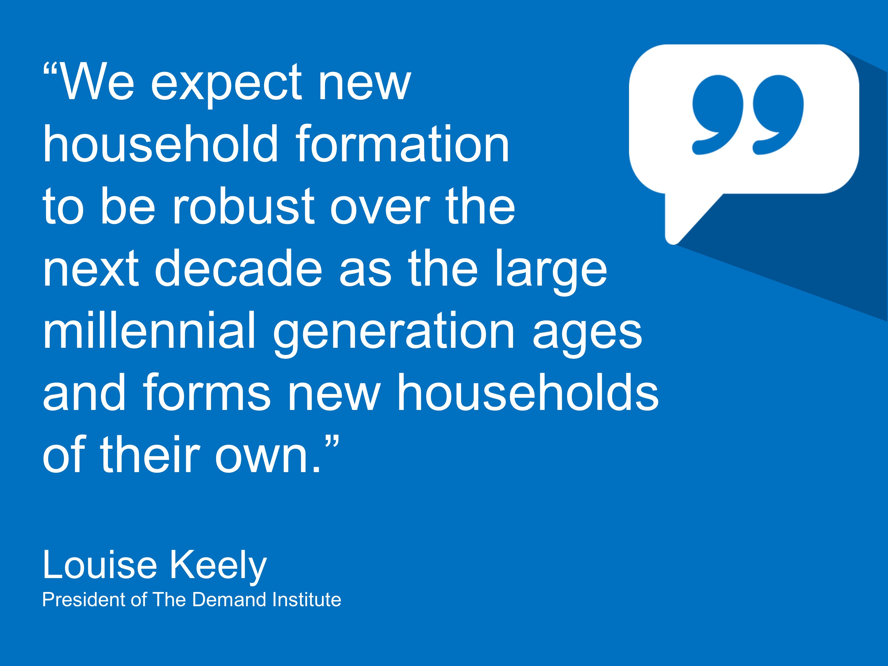 Millennial growth in household formations next decade means greater demand